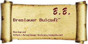 Breslauer Bulcsú névjegykártya